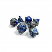 Dice Set 7 Gemini Blue-Steel/White Dice Set 7 Gemini Blue-Steel/White