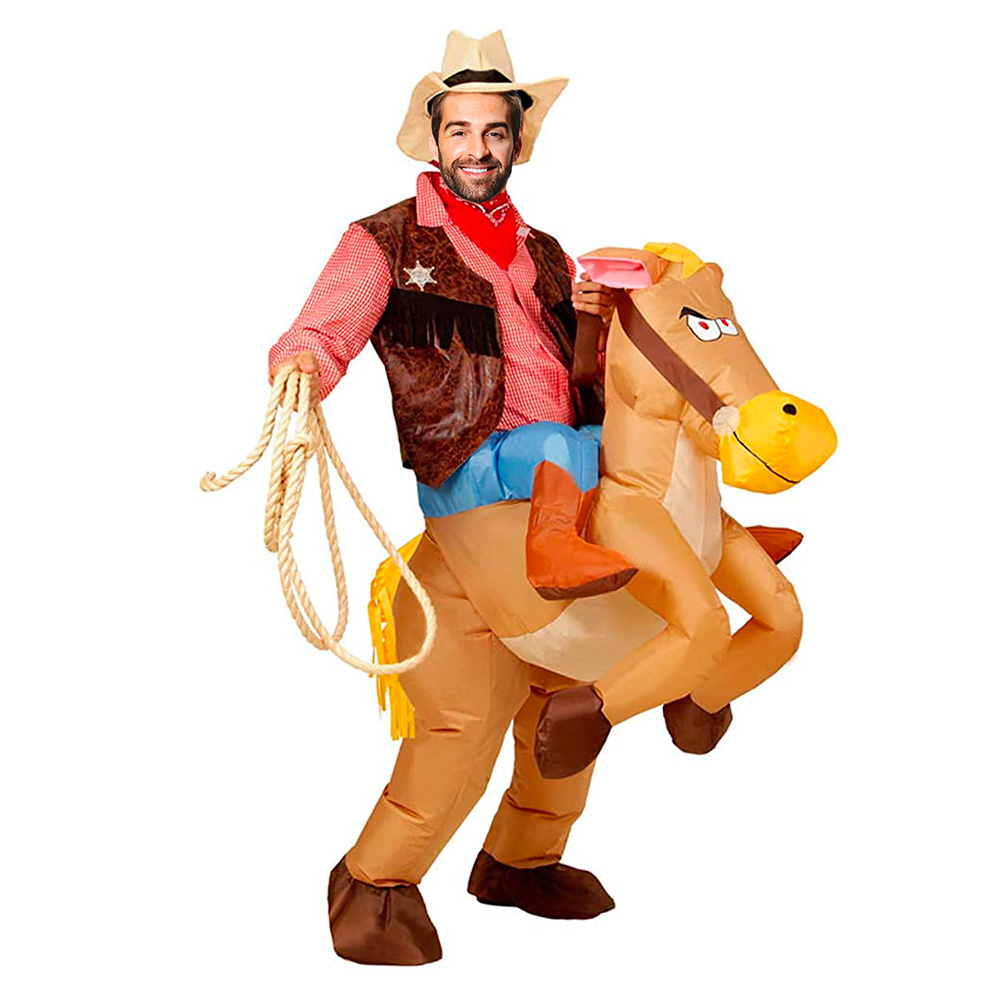 Oppustelig Cowboy kostume
