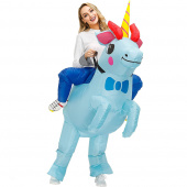 Oppustelig Blue Unicorn kostume