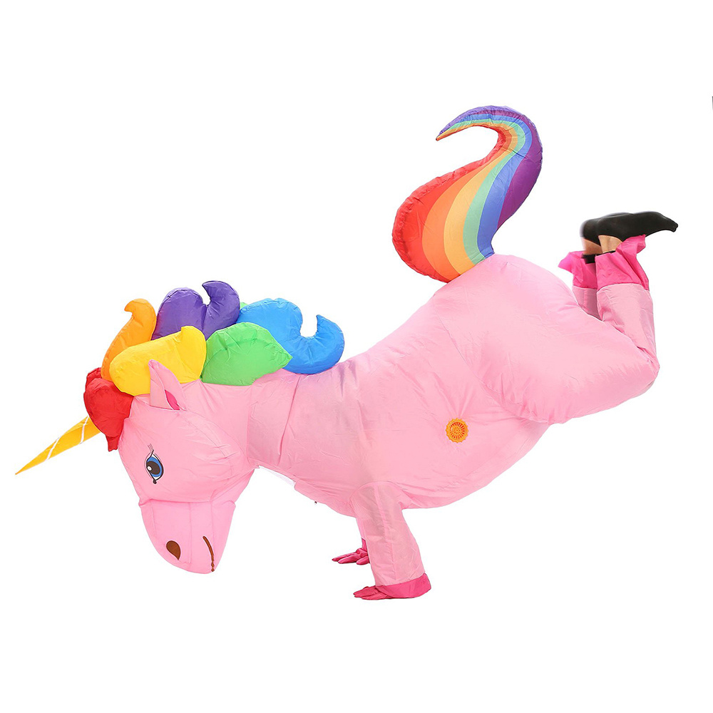 Oppustelig Giant Pink Unicorn kostume