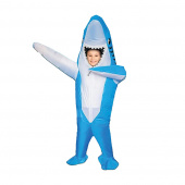 Oppusteligt Hajkostume Til Børn, Blåt Oppusteligt Hajkostume Til Børn, Blåt