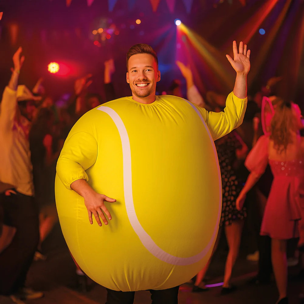 Oppusteligt tennisbold-kostume