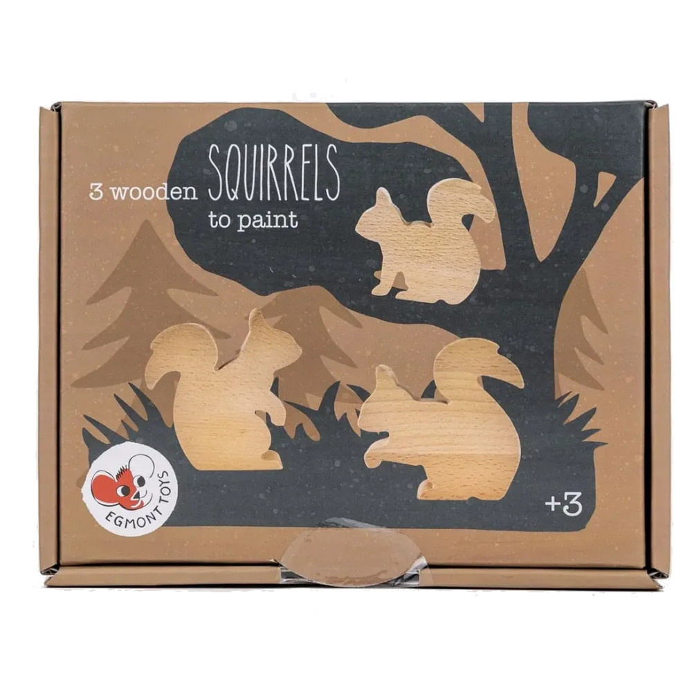 Træfigurer Til Maling - Egernfamilie