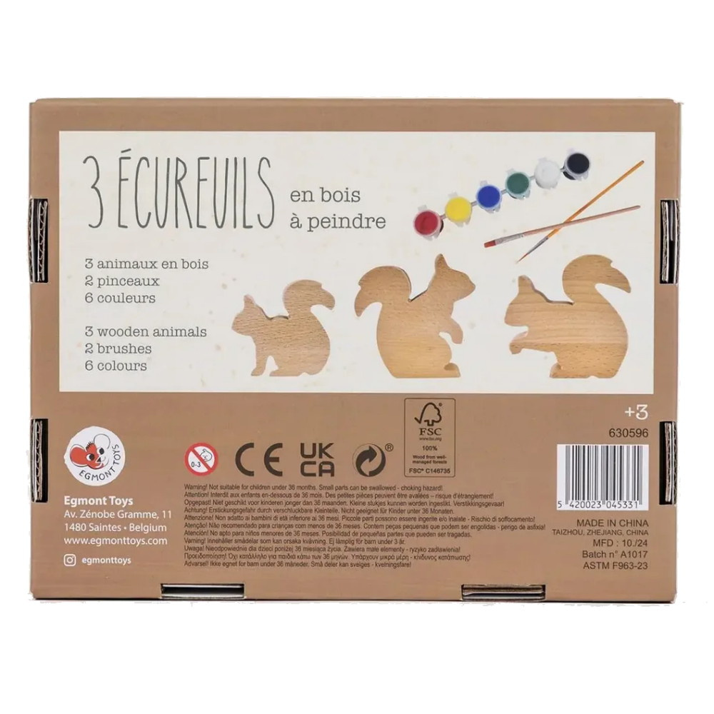 Træfigurer Til Maling - Egernfamilie