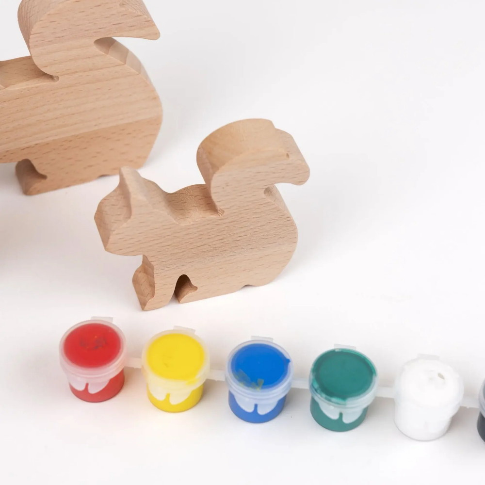 Træfigurer Til Maling - Egernfamilie