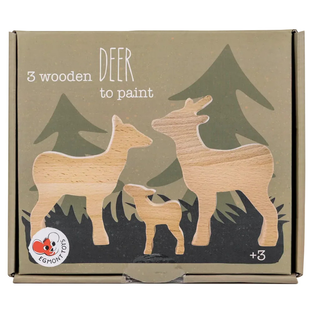 Træfigurer Til Maling - Hjortefamilie