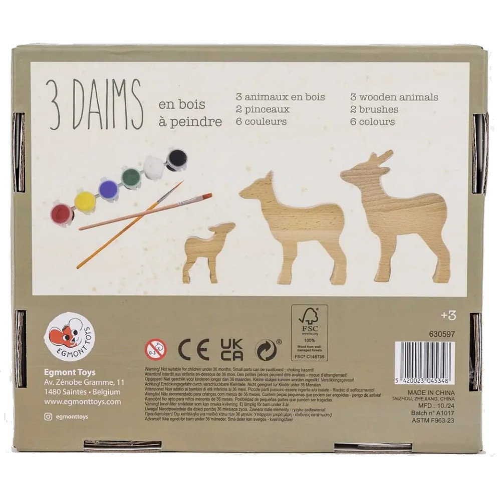 Træfigurer Til Maling - Hjortefamilie