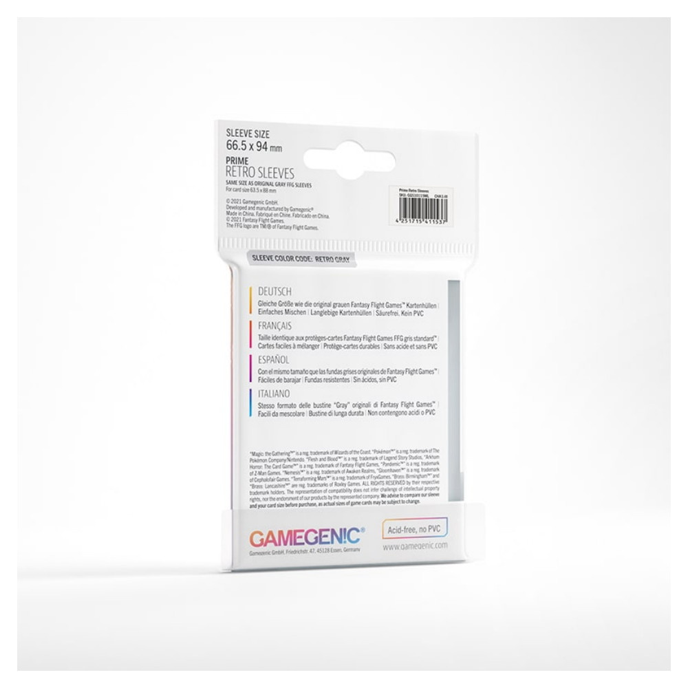 GameGenic Prime Retro Sleeves Clear 64 x 89 mm