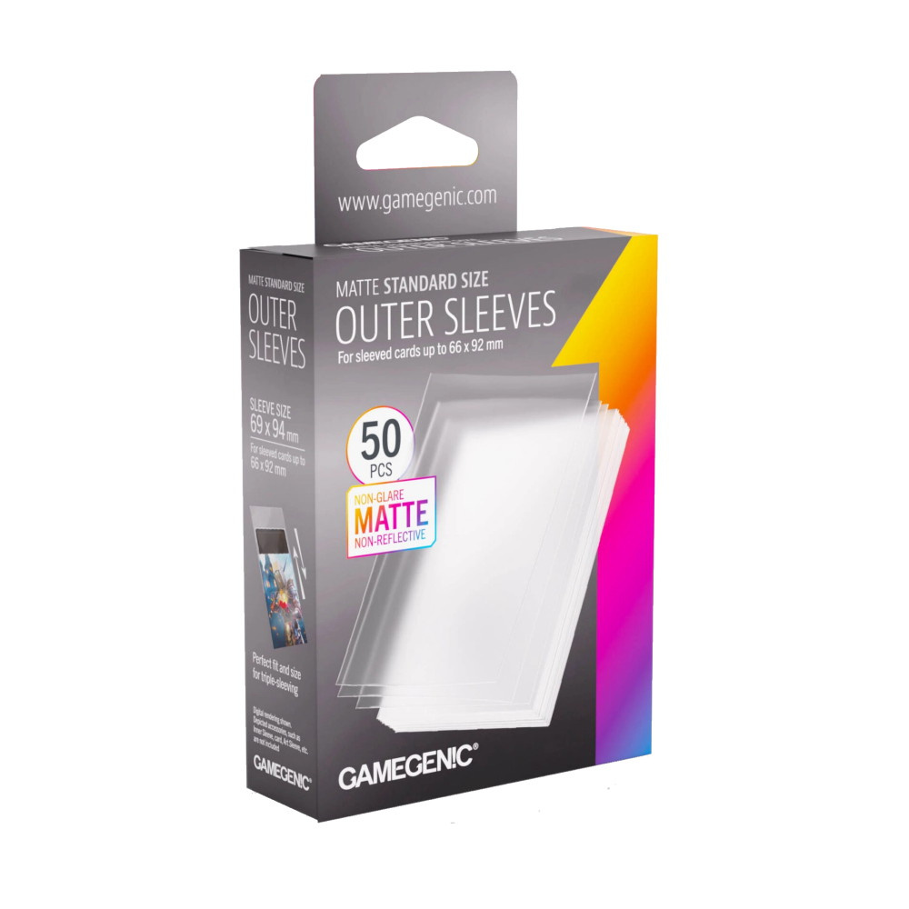GameGenic Matte Outer Sleeves Clear 66 x 92 mm