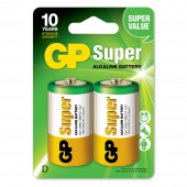 GP Super Alkaline D-battery, 13A/LR20, 2-pc