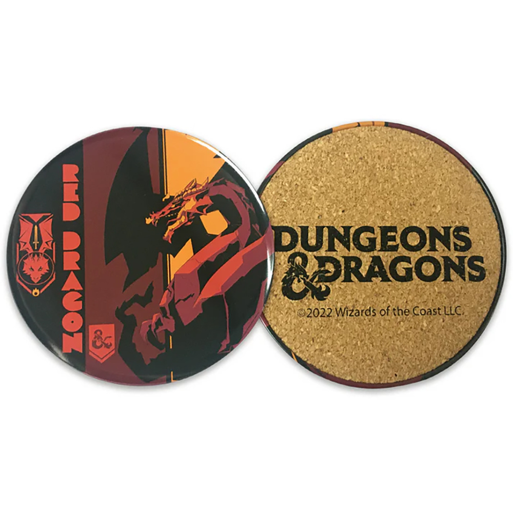 Dungeons & Dragons Set of 4 Printed Metal Coasters