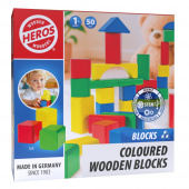 Wooden Wonders - Coloured Wooden Blocks 50 dele Wooden Wonders - Coloured Wooden Blocks 50 dele