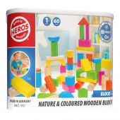 Wooden Wonders - Nature & Coloured Wooden Blocks 60 dele Wooden Wonders - Nature & Coloured Wooden Blocks 60 dele