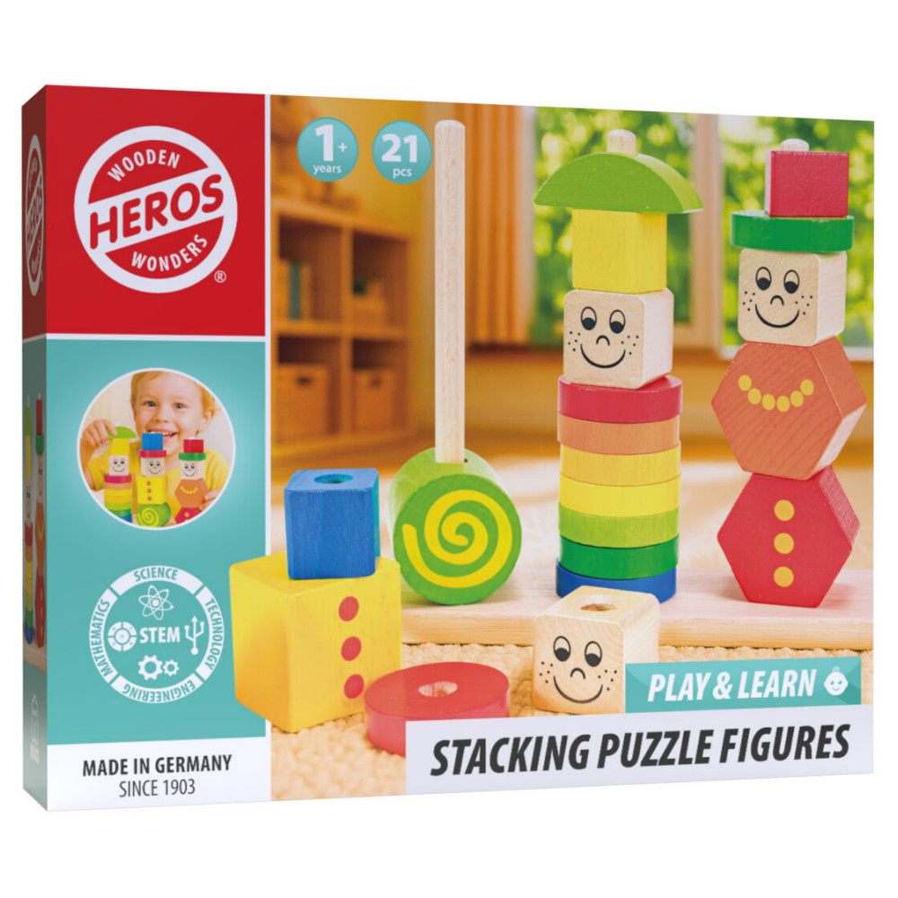 Wooden Wonders - Stacking Puzzle Figures 21 dele