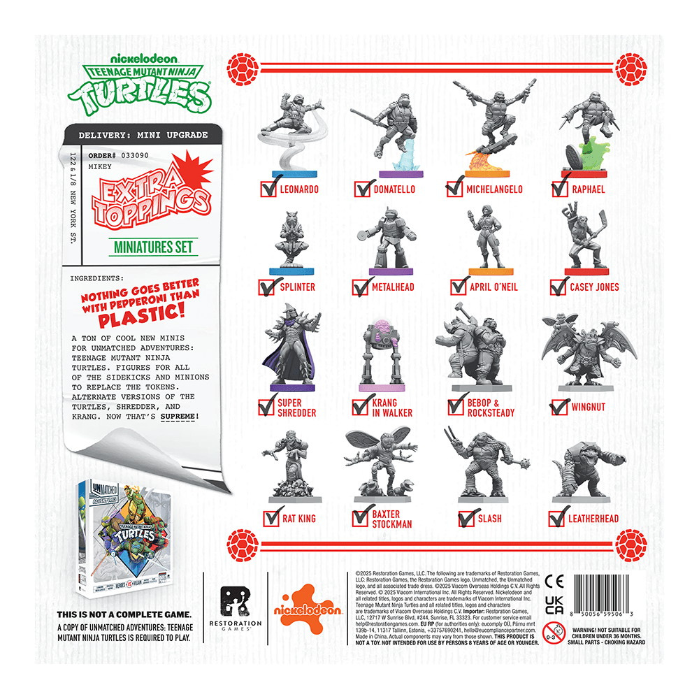 Unmatched Adventures: Teenage Mutant Ninja Turtles - Extra Toppings Miniatures Set (Exp.)