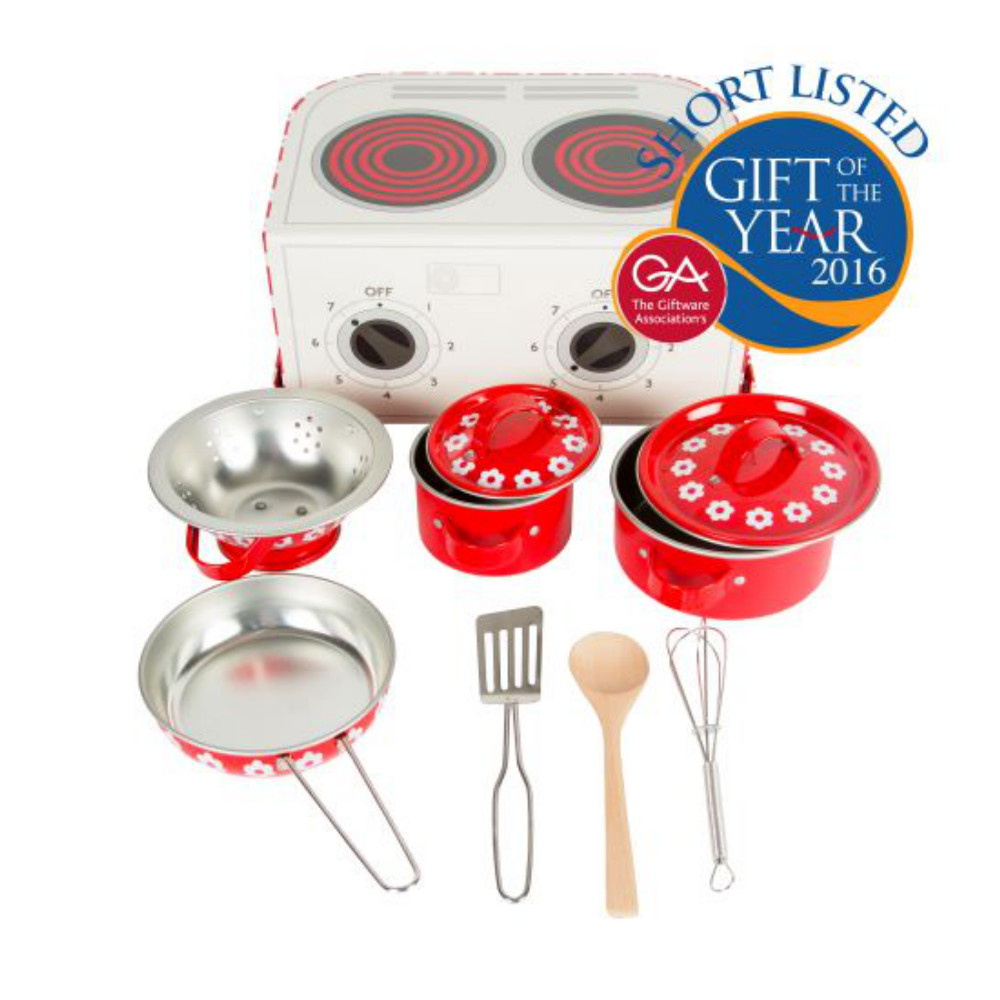 Kids Kitchen Cooking Set - Sass & Belle - Red Daisies