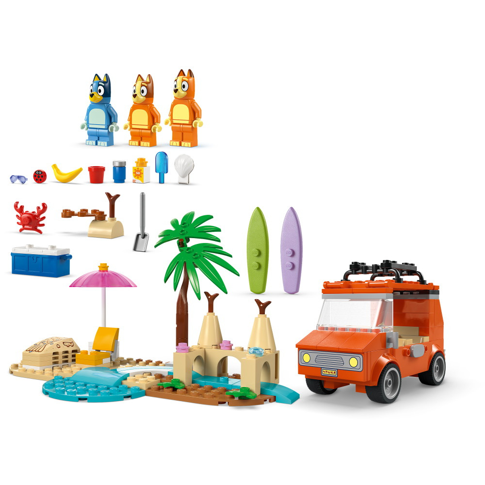 LEGO Bluey - Blueys familie-biltur til stranden