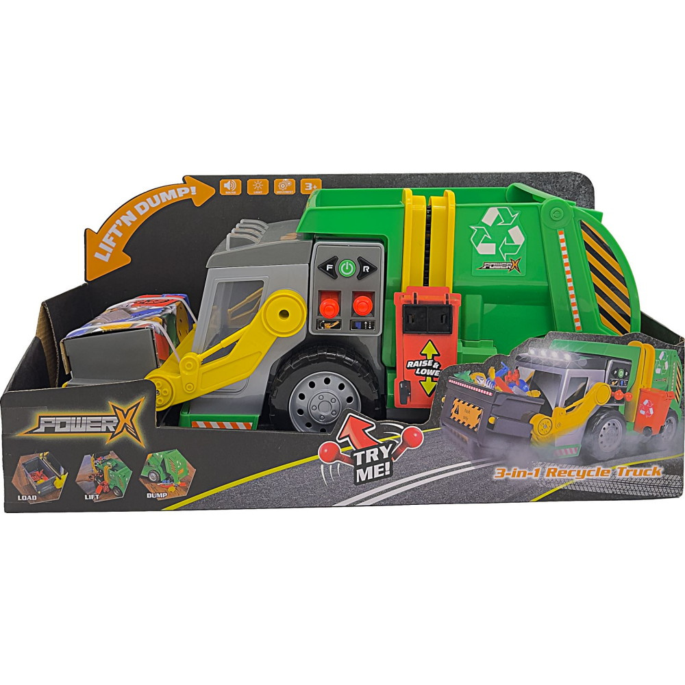 Power X Elektronisk 3-i-1 Skraldebil