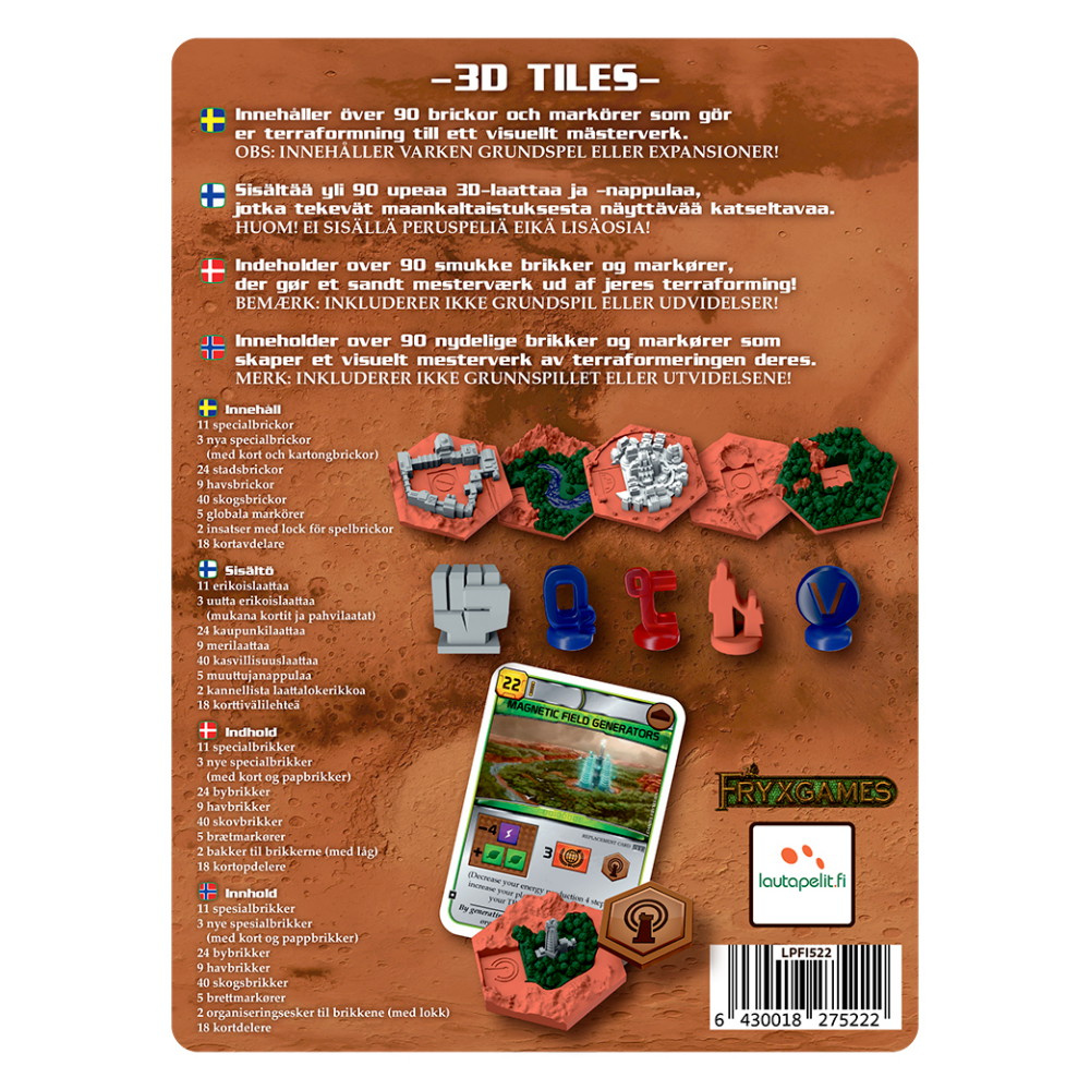 Terraforming Mars: 3D Tiles Small Box (DK)