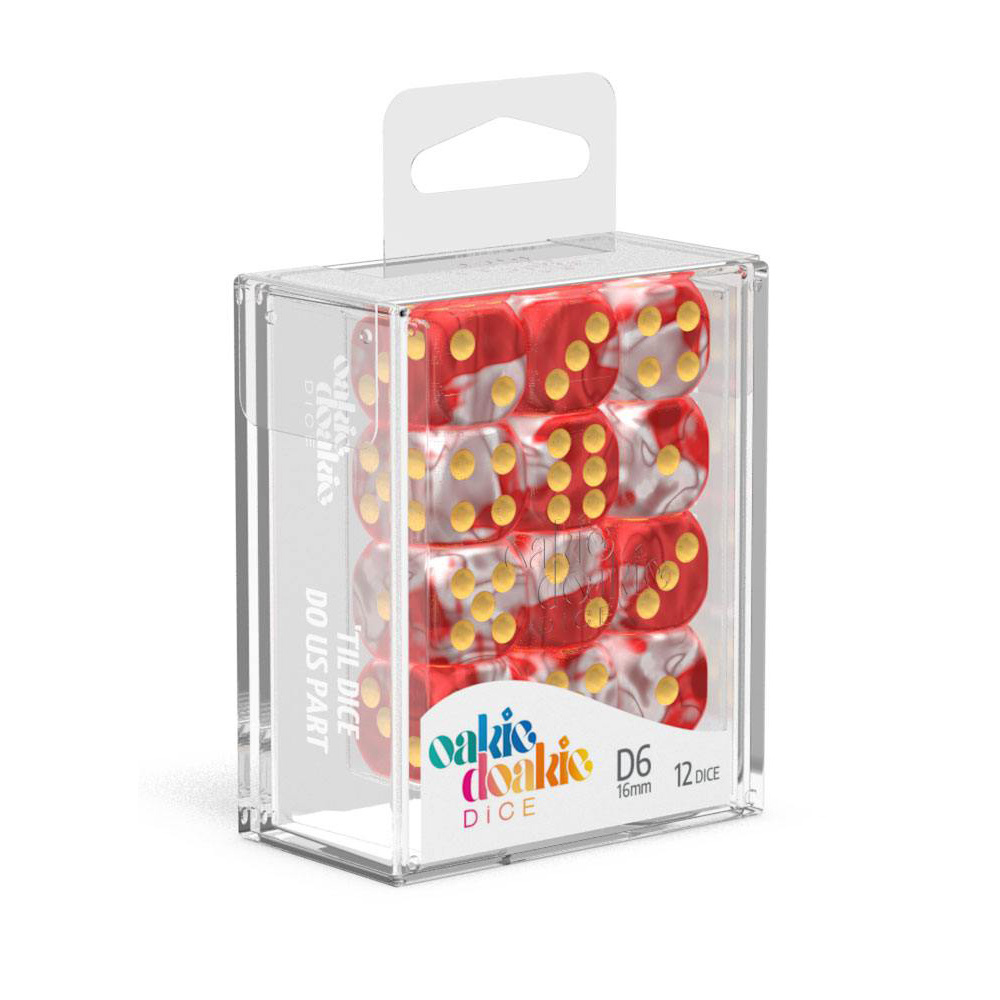 Oakie Doakie Dice D6 Dice 16 mm Gemidice - Red Sky 12 pack