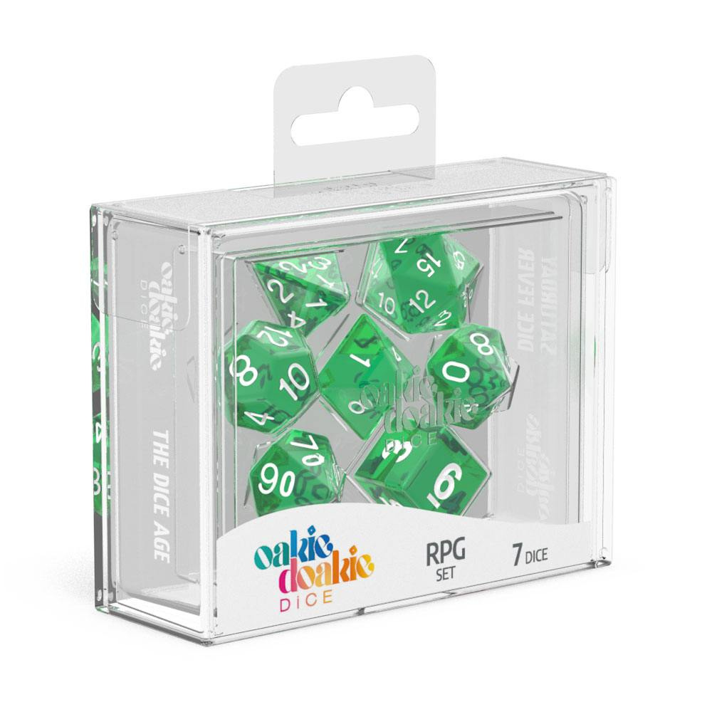 Oakie Doakie Dice RPG Set Translucent - Green 7 pack