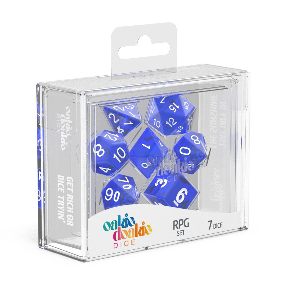Oakie Doakie Dice RPG Set Translucent - Blue 7 pack