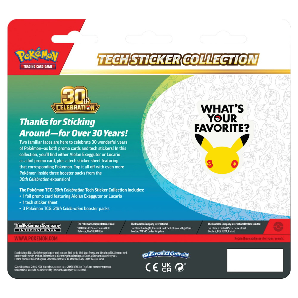 Pokémon TCG: 30th Celebration - Exeggutor Tech Sticker Collection