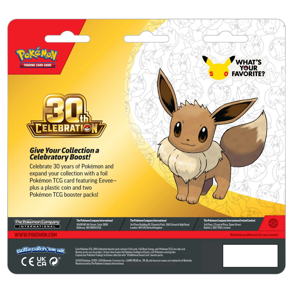 Pokémon TCG: 30th Celebration - Eevee  2-Pack Blister