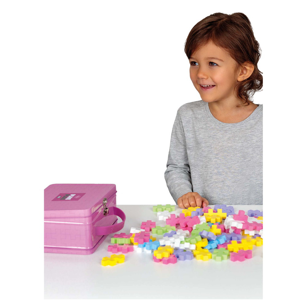 Plus-Plus - BIG Lyserød metalkuffert 70 stk