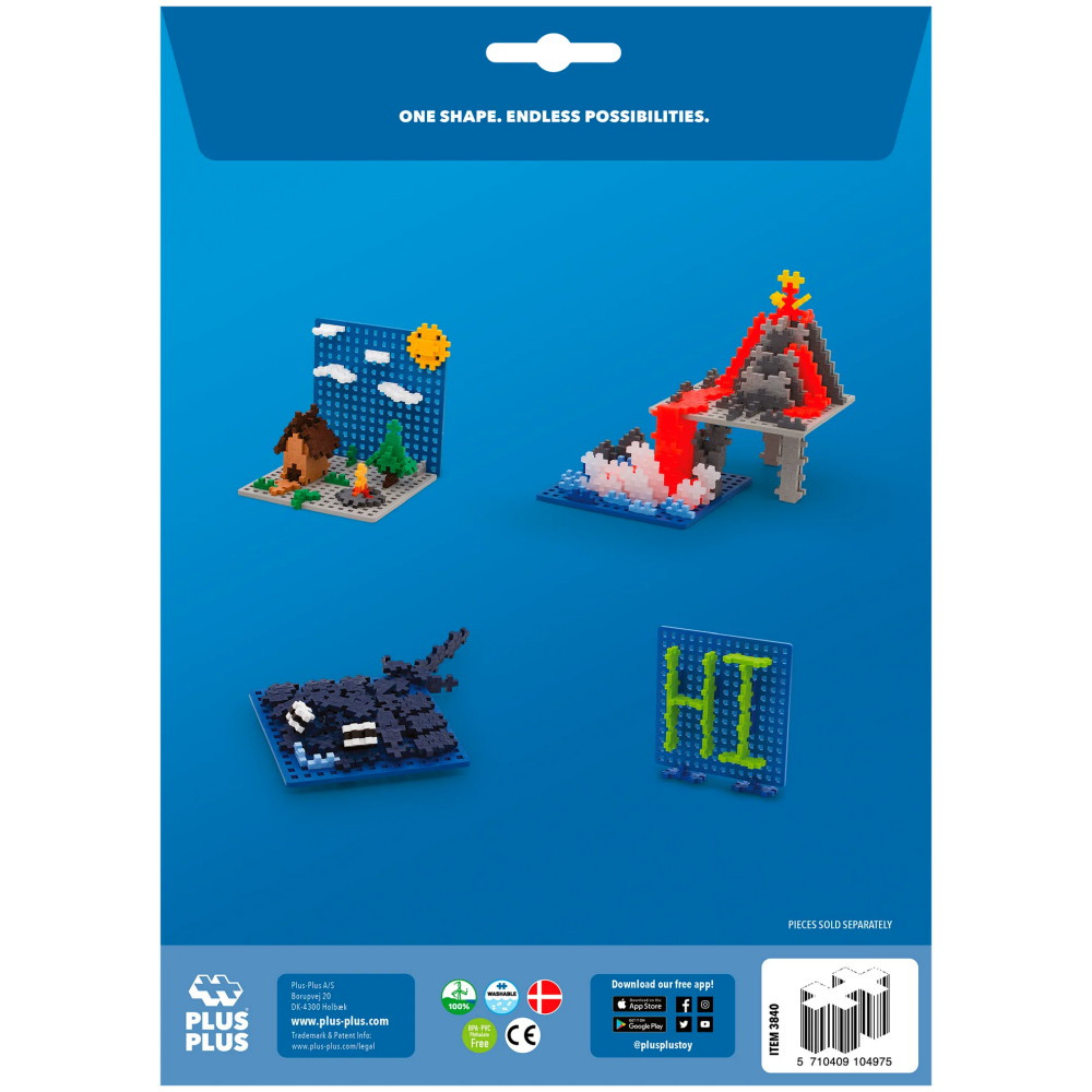 Plus-Plus - 2 stk Byggeplader 1 Grå, 1 Blå