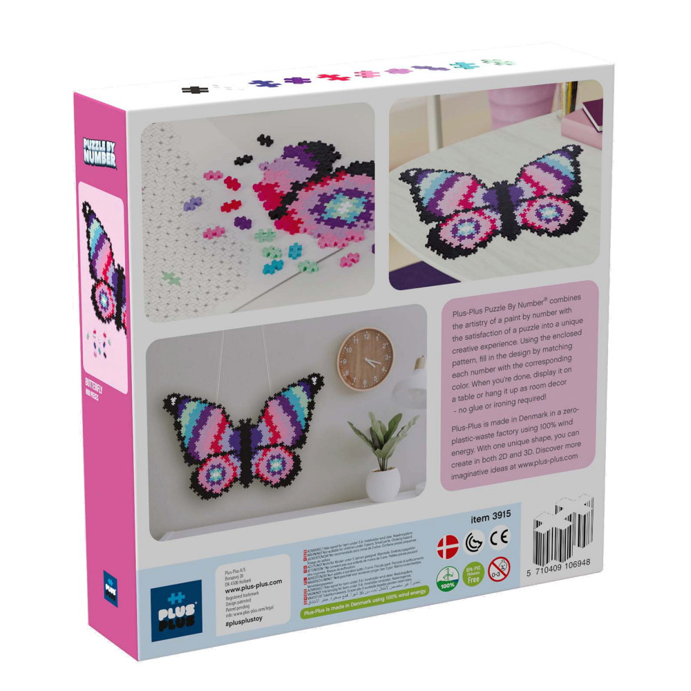 Plus-Plus - Puzzle By Number Sommerfugl