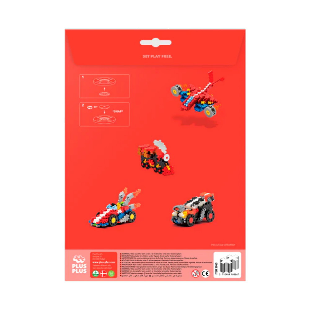 Plus-Plus - Byggeplader og hjul - Sort & Grå