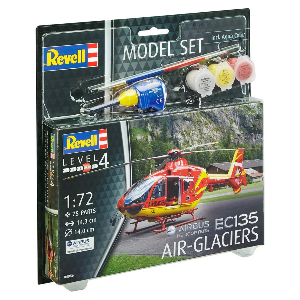 Revell Model Set - Airbus Helicopters EC135 Air-Glaciers 1:72 - 75 Stk