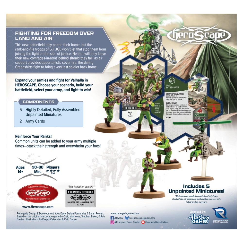 Heroscape: G.I. JOE - Greenshirts & Battle Copter Common Army Expansion