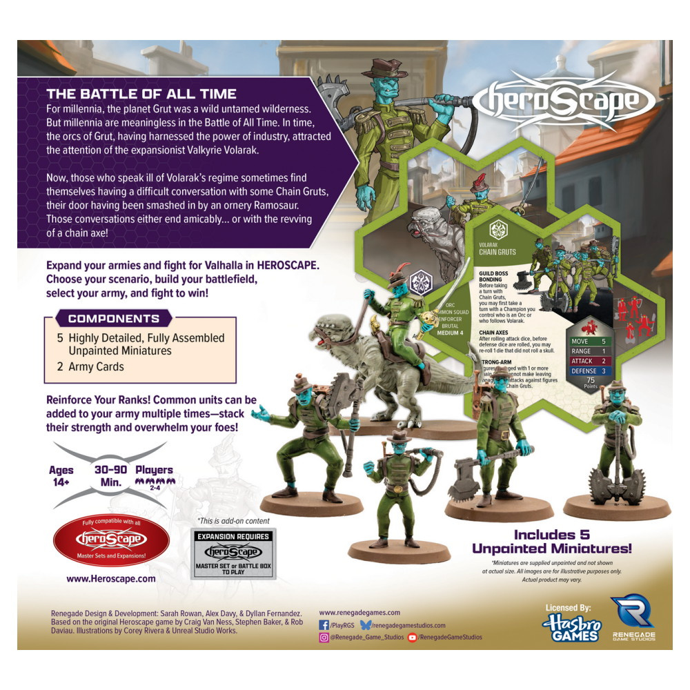 Heroscape: Chain Gruts & Ramosaur Rider Common Army Expansion