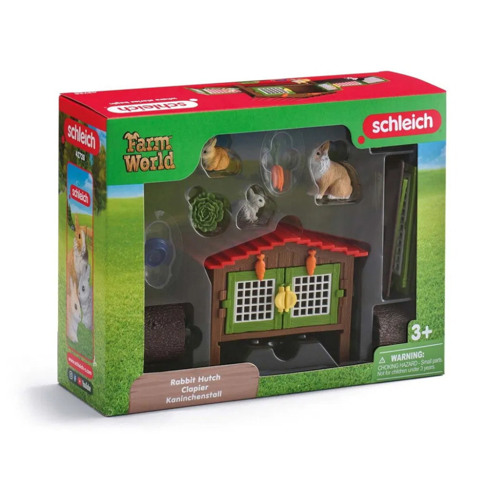 Schleich Kaninbur med 3 kaniner