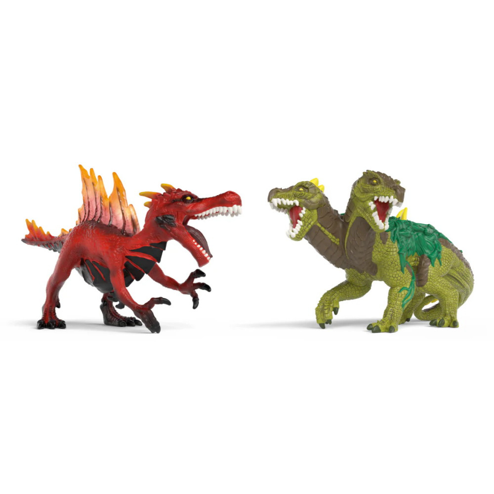 Schleich Fire Saurian vs. Jungle Lizard