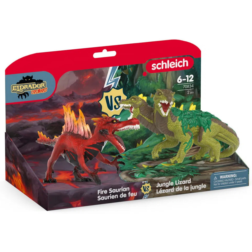 Schleich Fire Saurian vs. Jungle Lizard