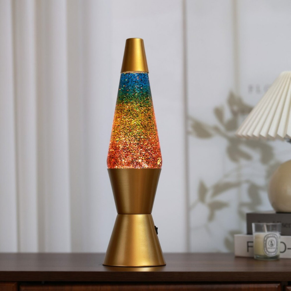 iTotal Lava Lamp - Gold/Rainbowglitter